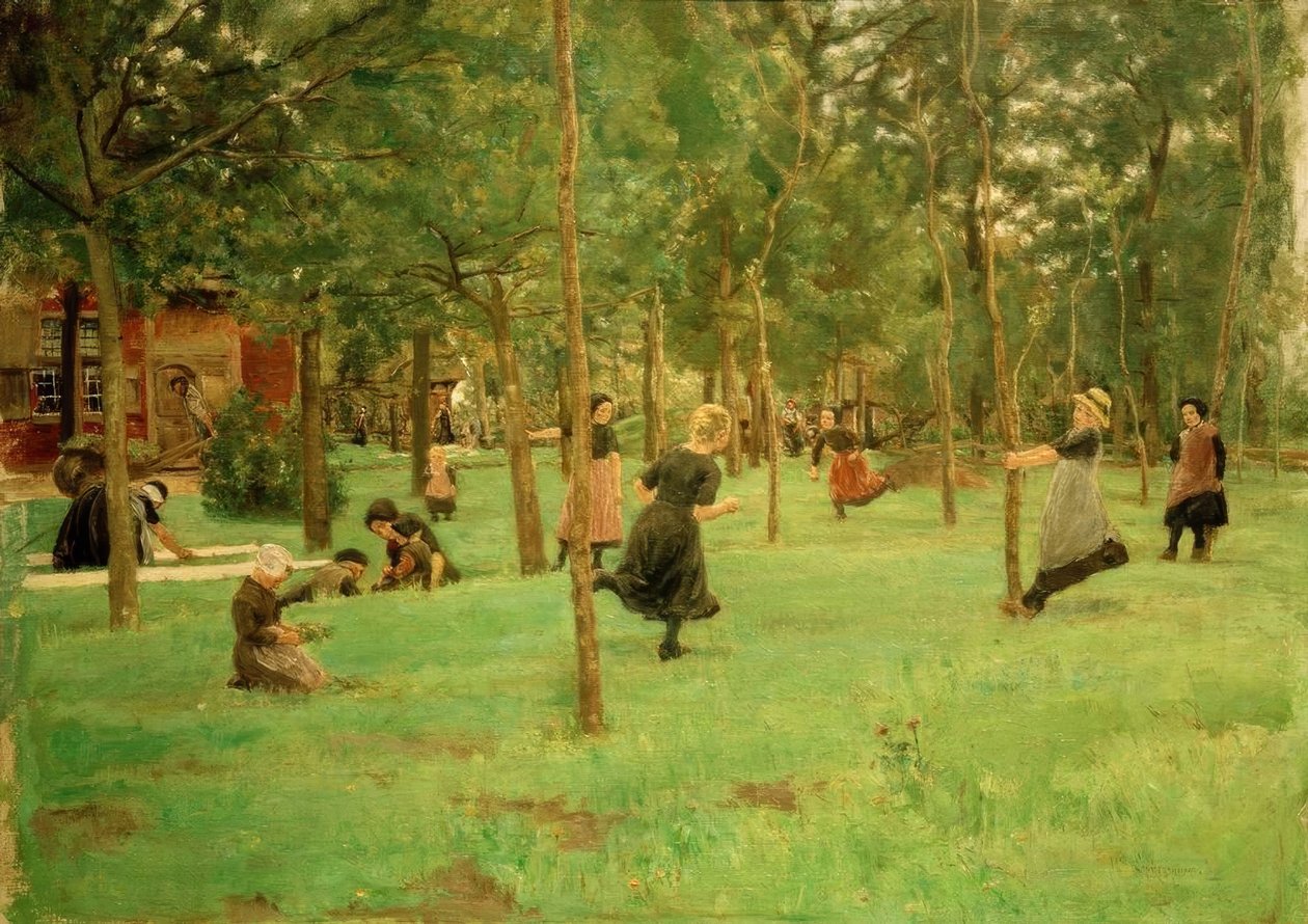 Bawiące się dzieci autorstwa Max Liebermann
