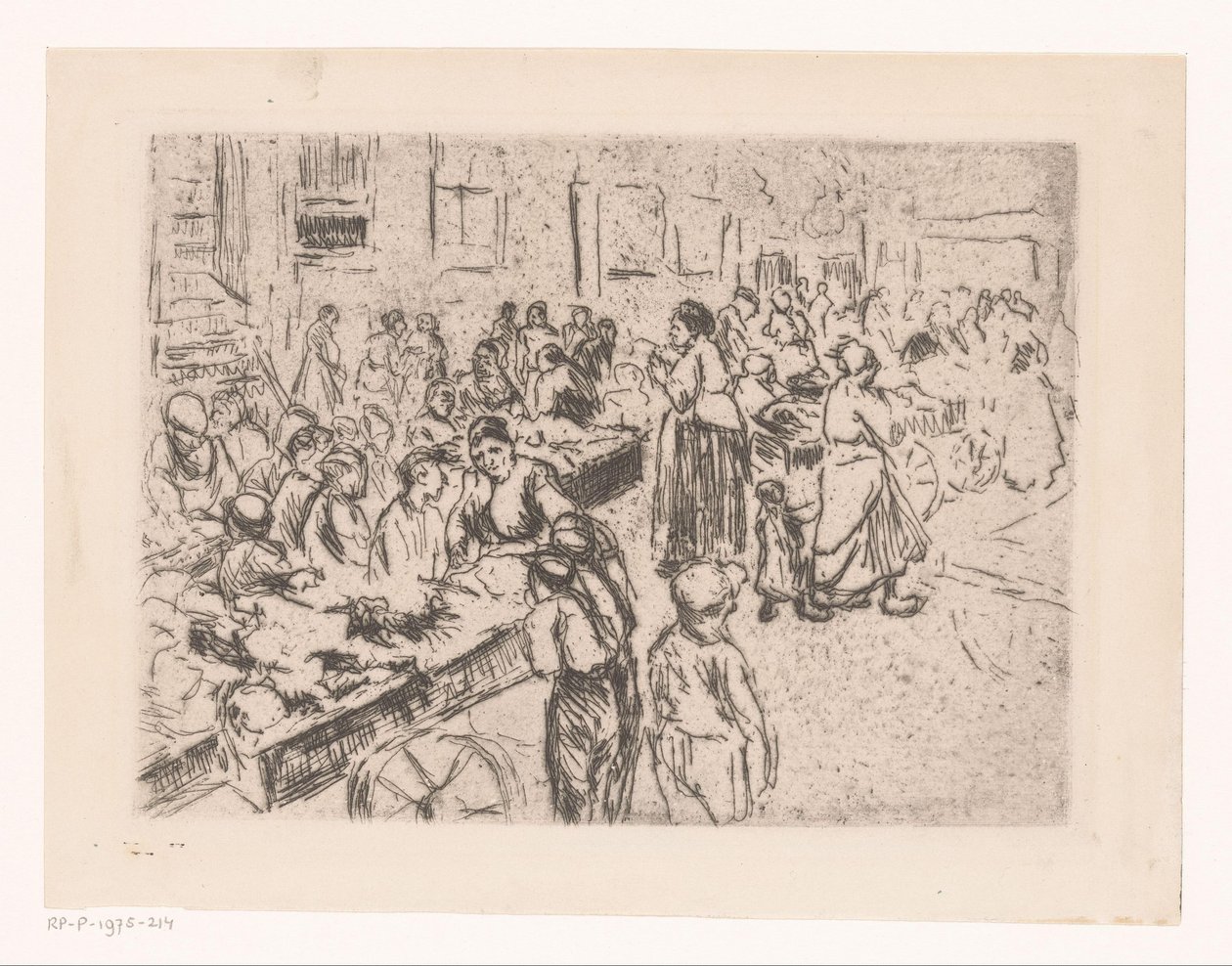Handel uliczny w Starej Dzielnicy Żydowskiej w Amsterdamie autorstwa Max Liebermann