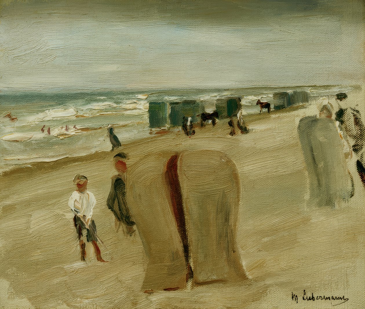 Plaża z leżakami? autorstwa Max Liebermann