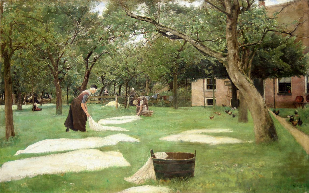Wybielanie lnu, 1882 autorstwa Max Liebermann