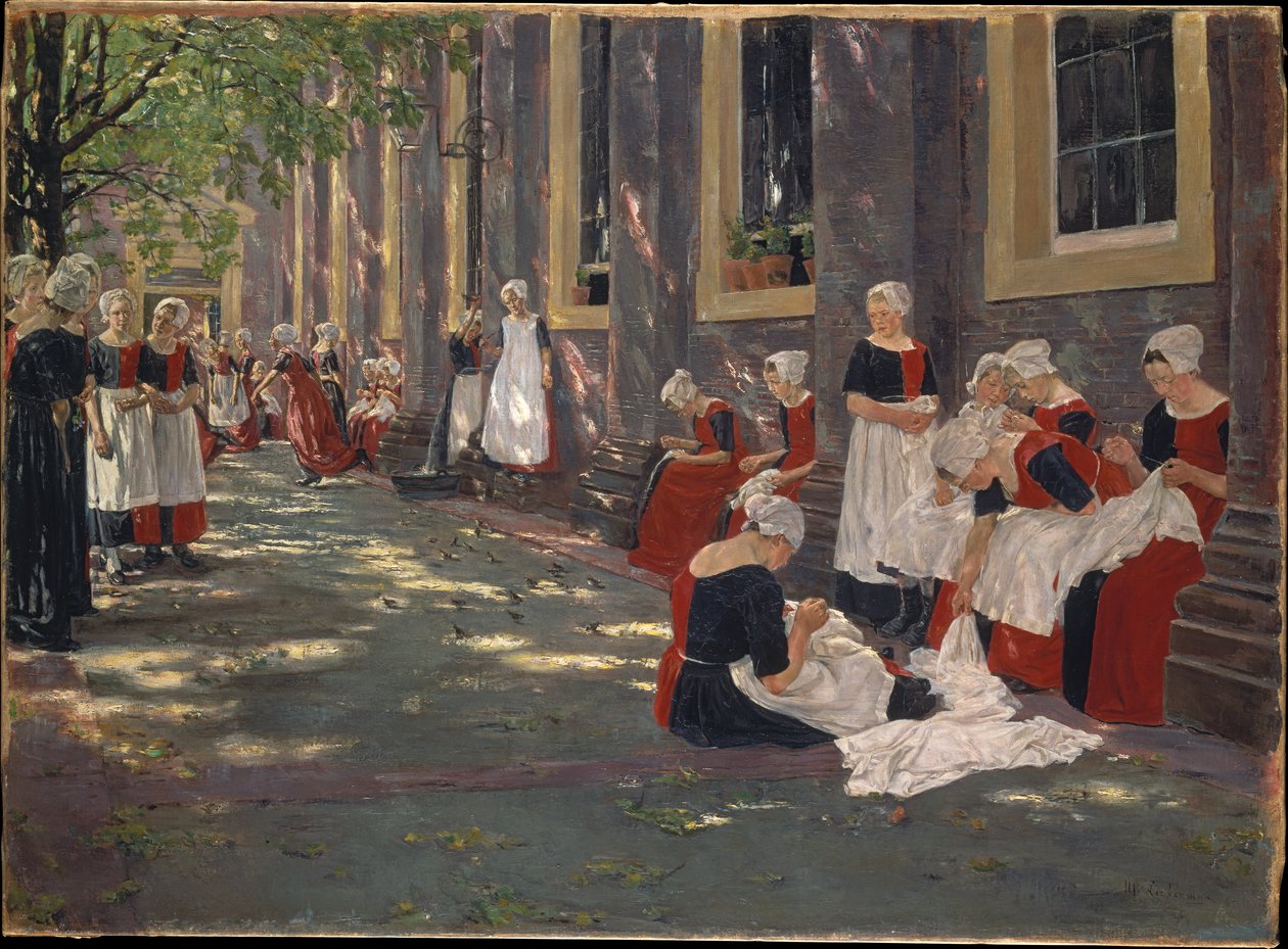 Dziedziniec sierocińca w Amsterdamie: Przerwa w sierocińcu w Amsterdamie autorstwa Max Liebermann