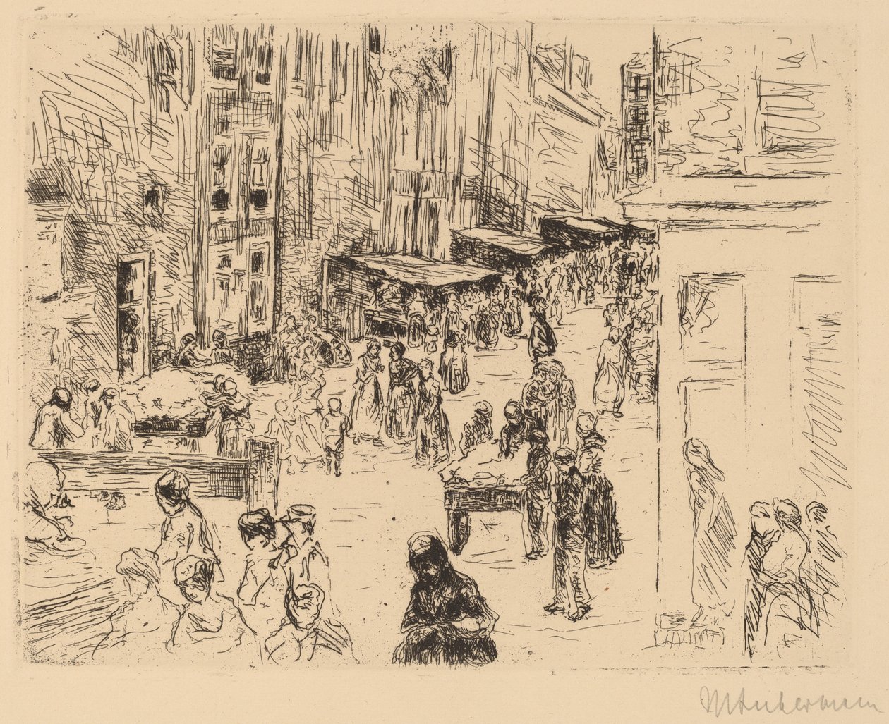 Dzielnica żydowska w Amsterdamie autorstwa Max Liebermann