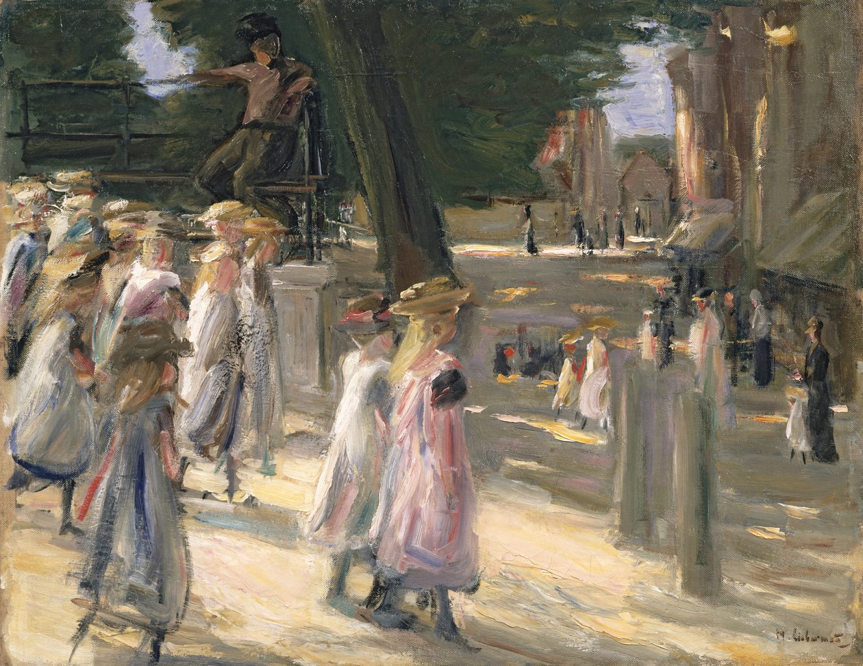 Droga do szkoły w Edamie (olej na płótnie) autorstwa Max Liebermann
