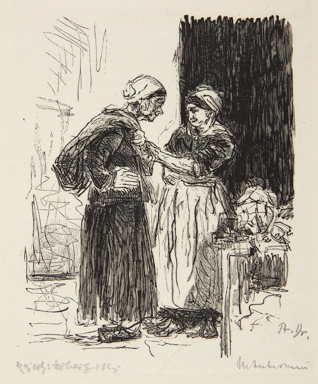 Dwie kobiety rozmawiające autorstwa Max Liebermann