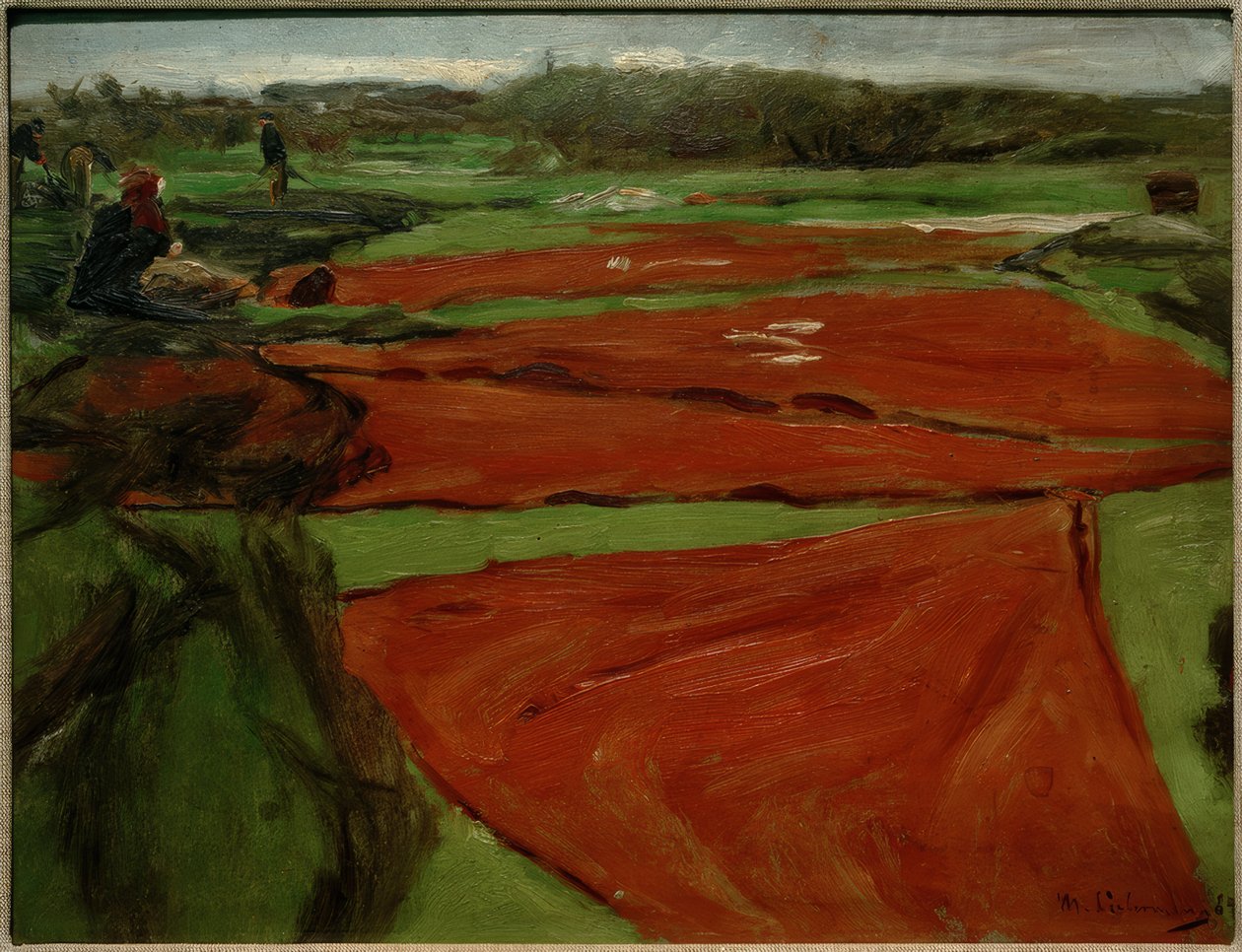 Łąka z rozłożonymi sieciami i żaglami autorstwa Max Liebermann
