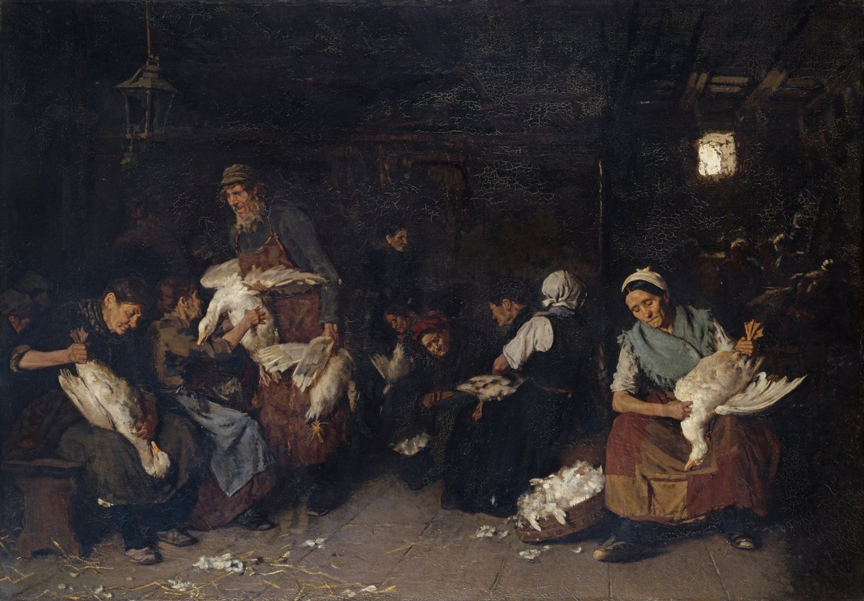 Kobiety wyrywające gęsi, 1872 autorstwa Max Liebermann