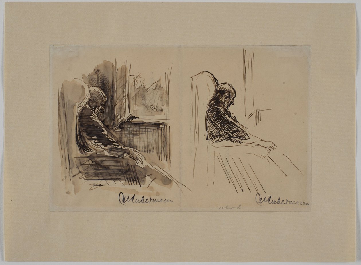Dwa portrety jego ojca, Louisa Liebermanna, w fotelu autorstwa Max Liebermann