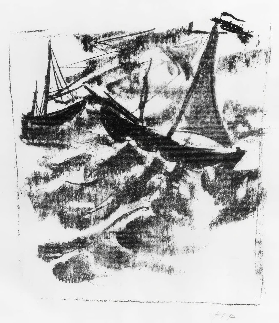 Łodzie podczas burzy autorstwa Max Pechstein