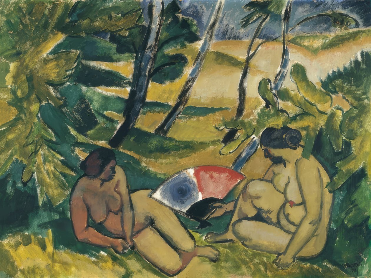 Kąpiący się, 1912 autorstwa Max Pechstein