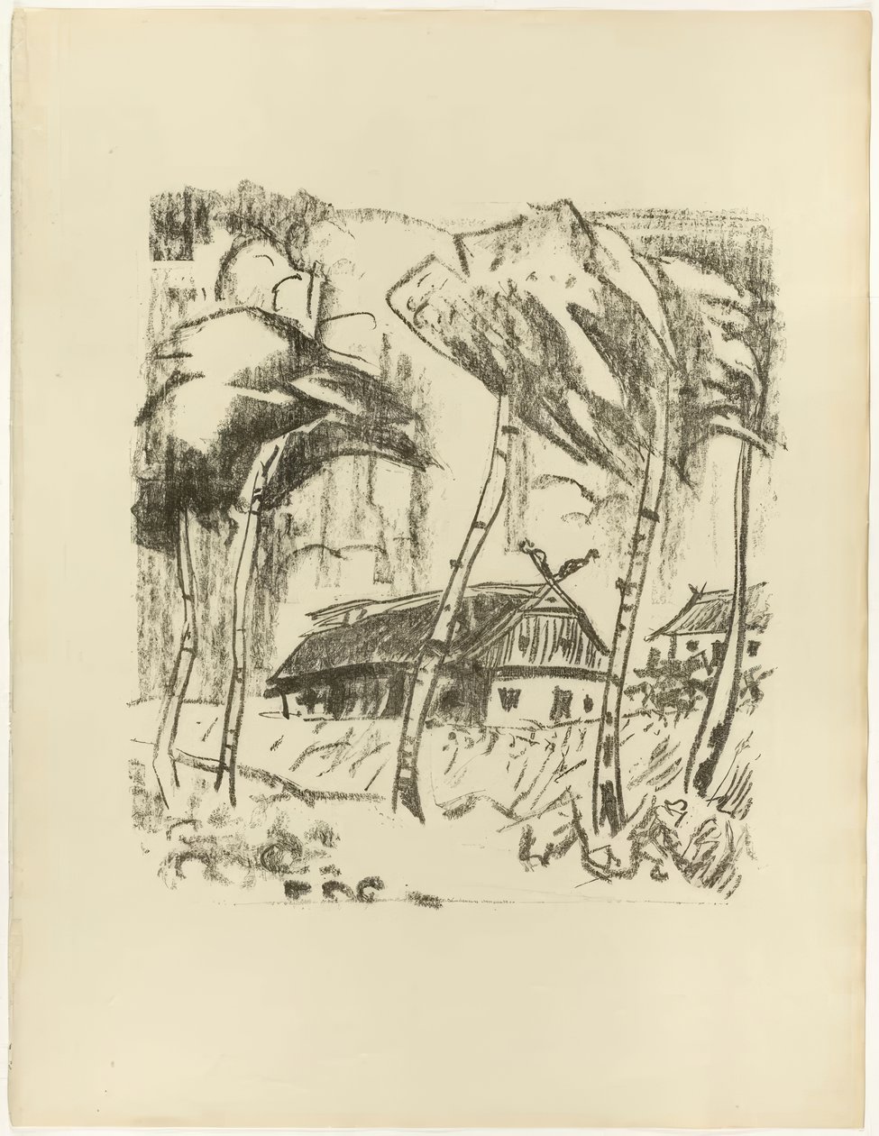 Gospodarstwo za brzozami, z „Ody do Samlandu” autorstwa Max Pechstein