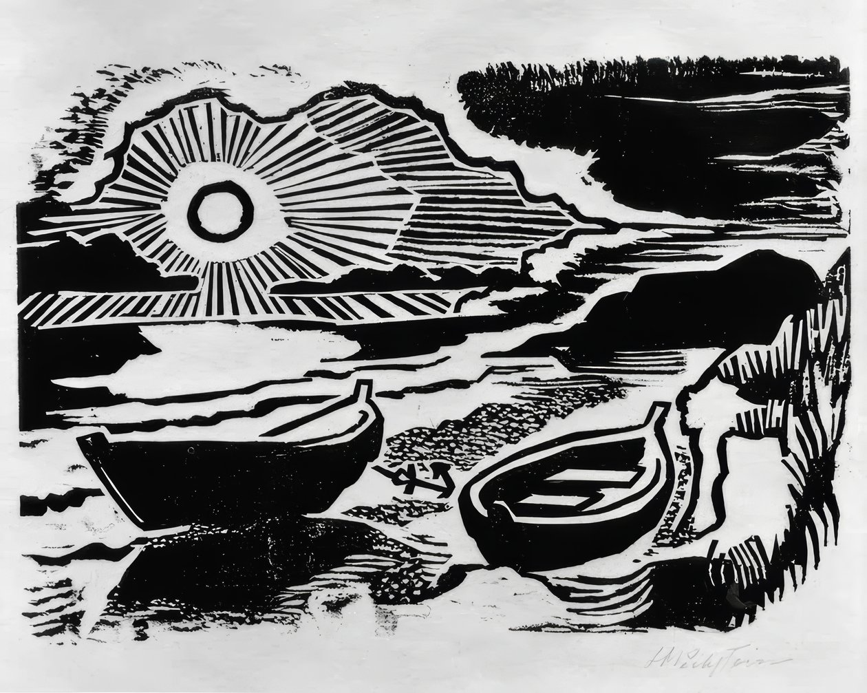 Zachodzące słońce autorstwa Max Pechstein