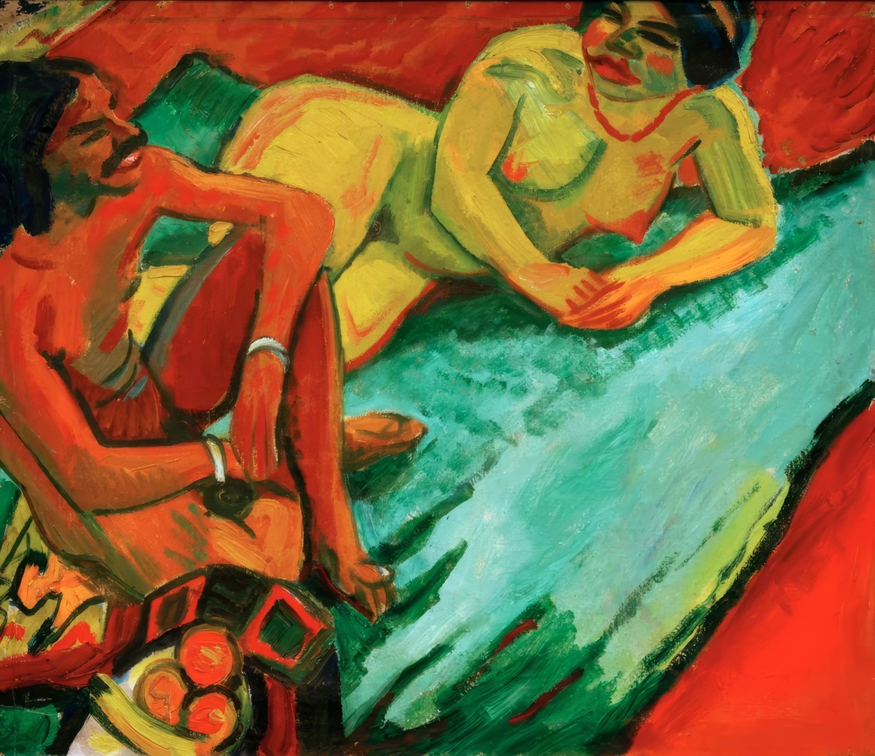 Kobieta z Hindusem na dywanie autorstwa Max Pechstein