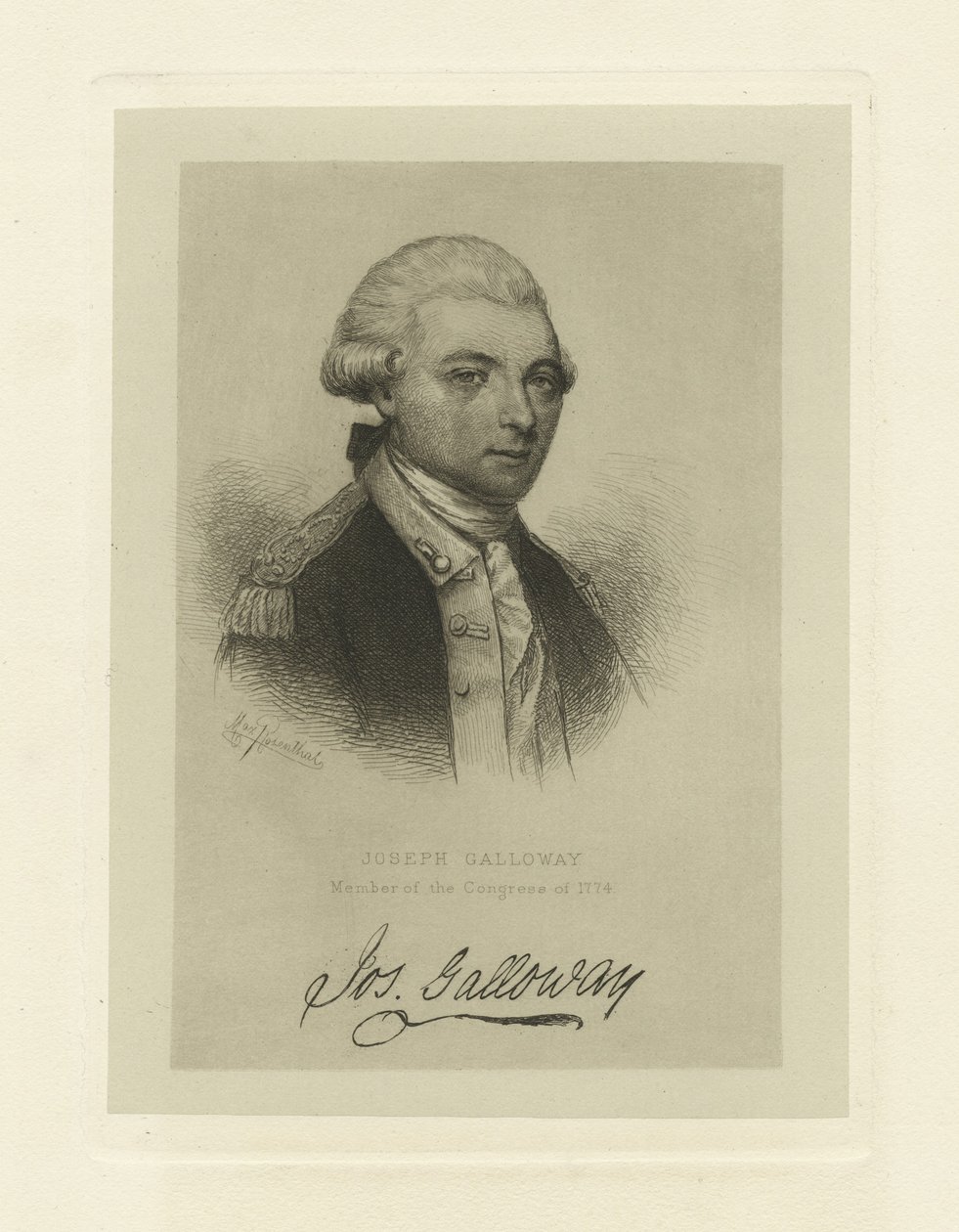 Joseph Galloway, członek Kongresu 1774, c.1885 autorstwa Max Rosenthal