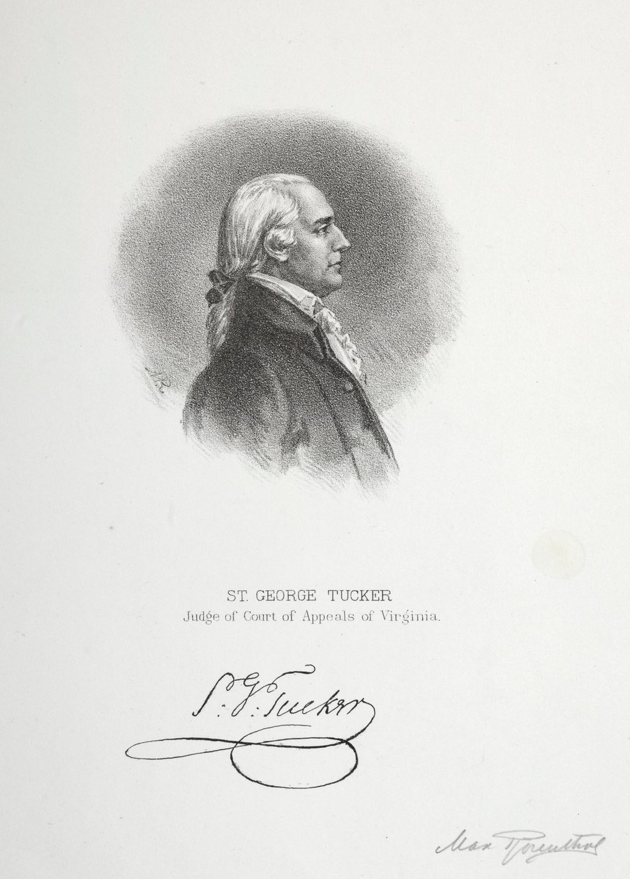 St. George Tucker, sędzia Sądu Apelacyjnego Wirginii. autorstwa Max Rosenthal