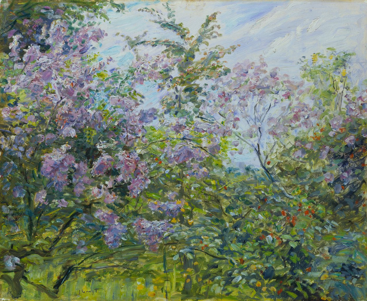 Kwitnący bz, ok. 1921 (olej na drewnie) autorstwa Max Slevogt