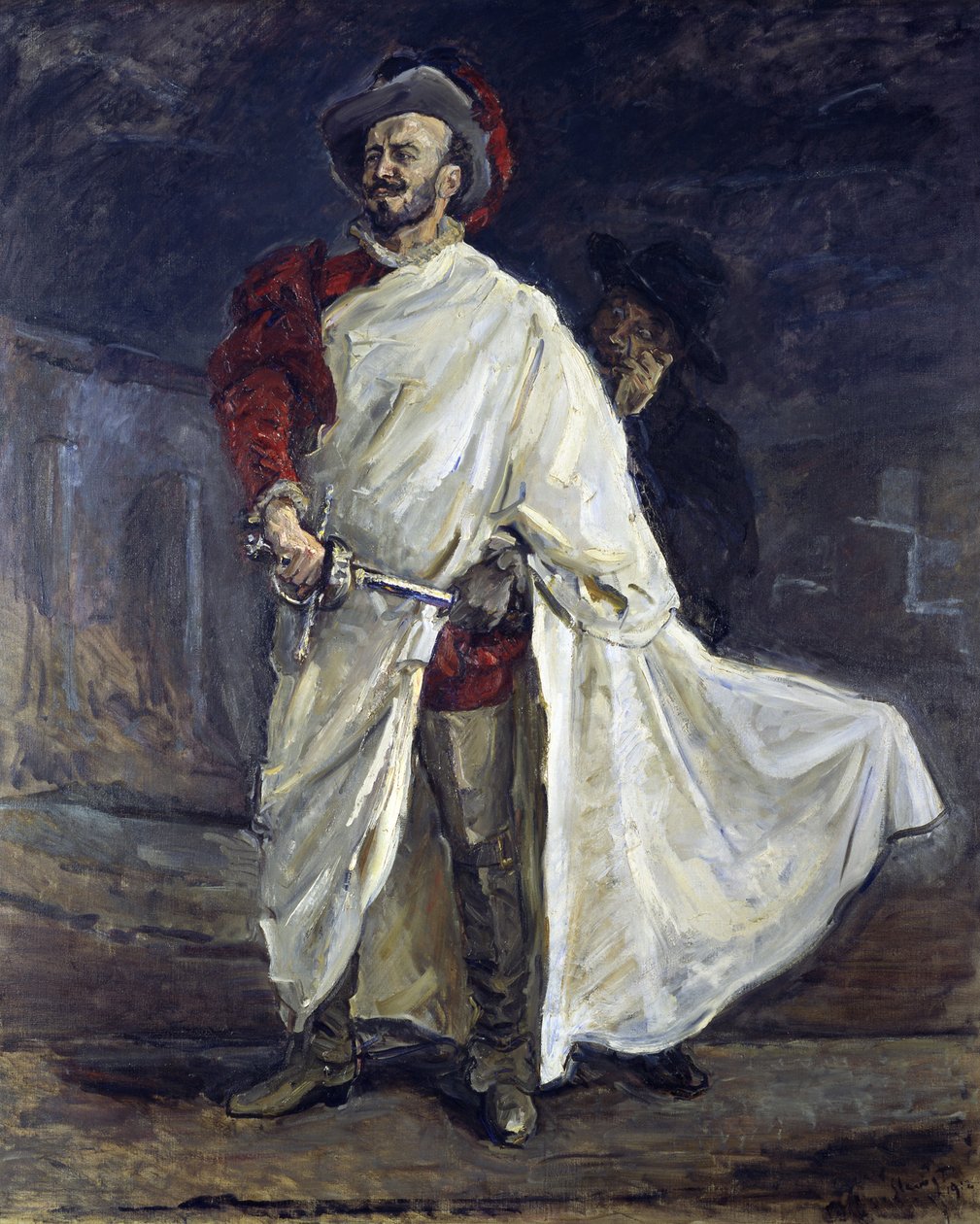 Don Juan z Leporello na cmentarzu, wyśmiewający pomnik Komthura autorstwa Max Slevogt