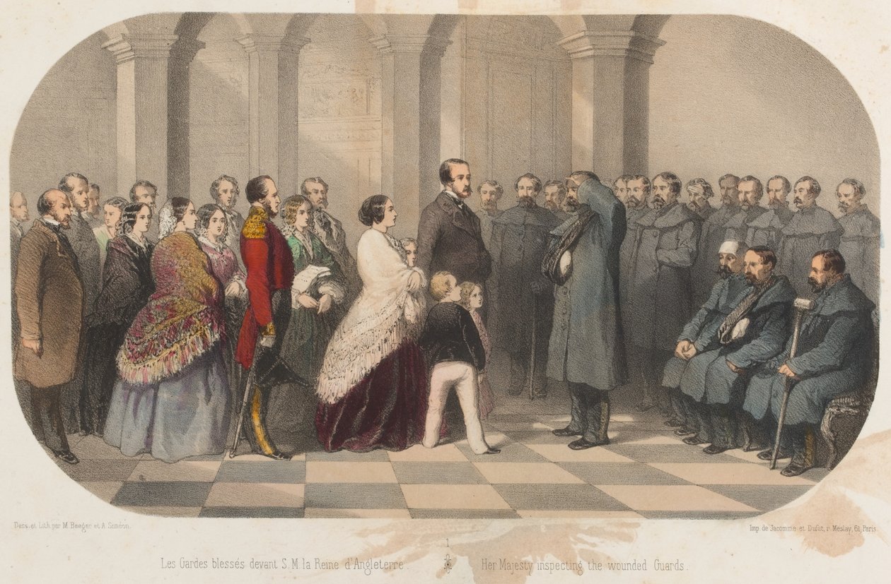 Królowa Wiktoria i książę Albert spotykają krymskich weteranów, 1855 ok autorstwa Max and Simeon Beeger
