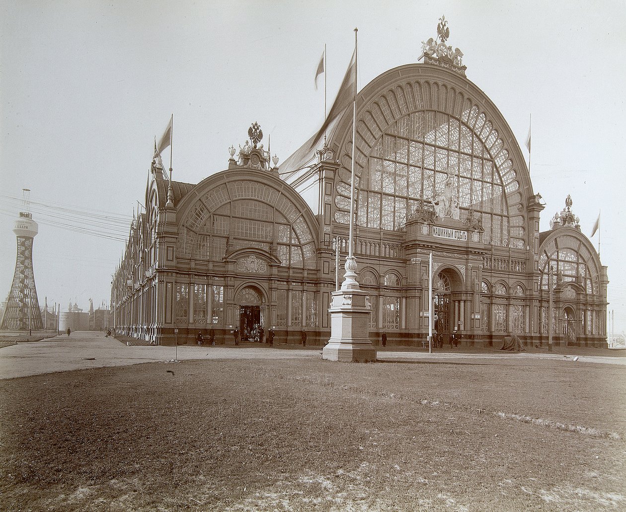 Kącik maszynowy, Wystawa Ogólnorosyjska, Niżny Nowogród, Rosja, 1896 r. autorstwa Maxim Dmitriev