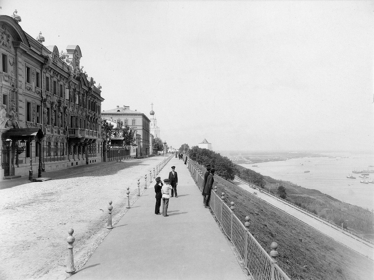 Strelka, zbieg Wołgi i Oki, Niżny Nowogród, Rosja, 1896 autorstwa Maxim Dmitriev