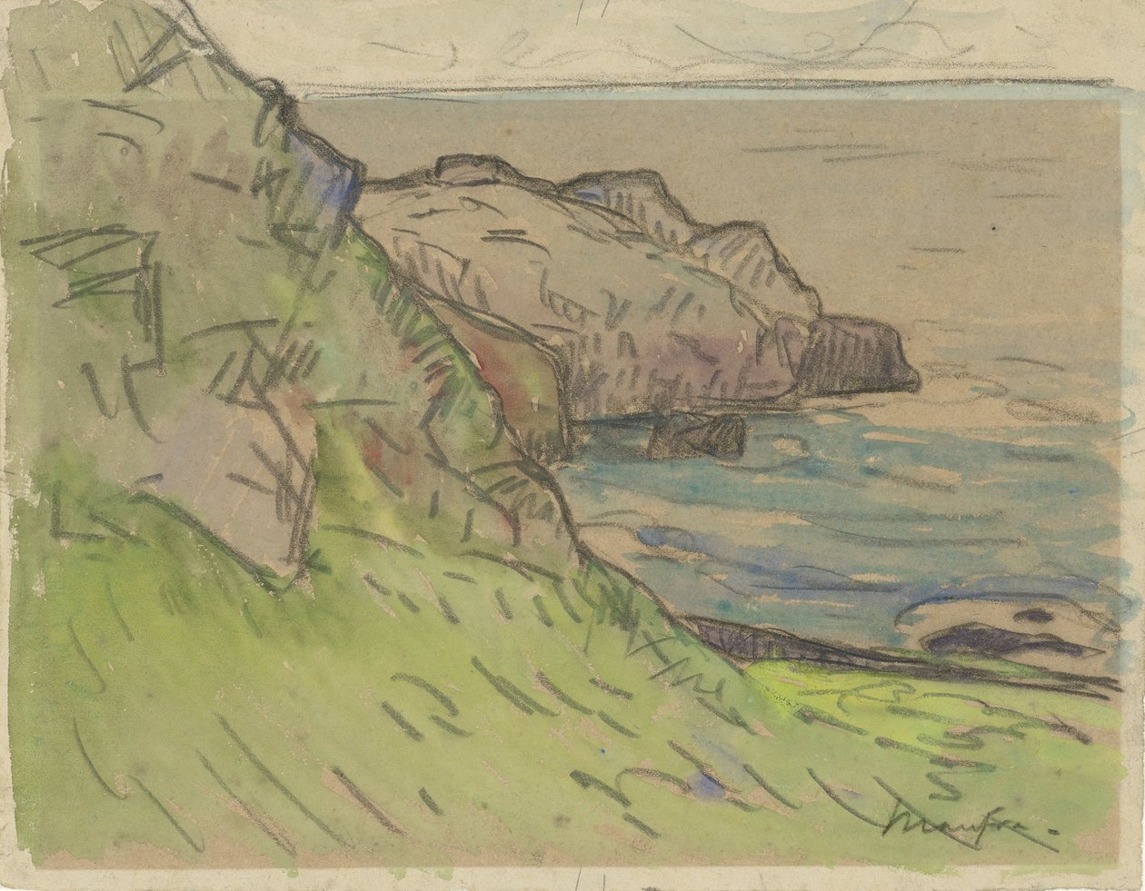Skaliste wybrzeże w Bretanii Bretonse kustlandschap autorstwa Maxime Camille Louis Maufra