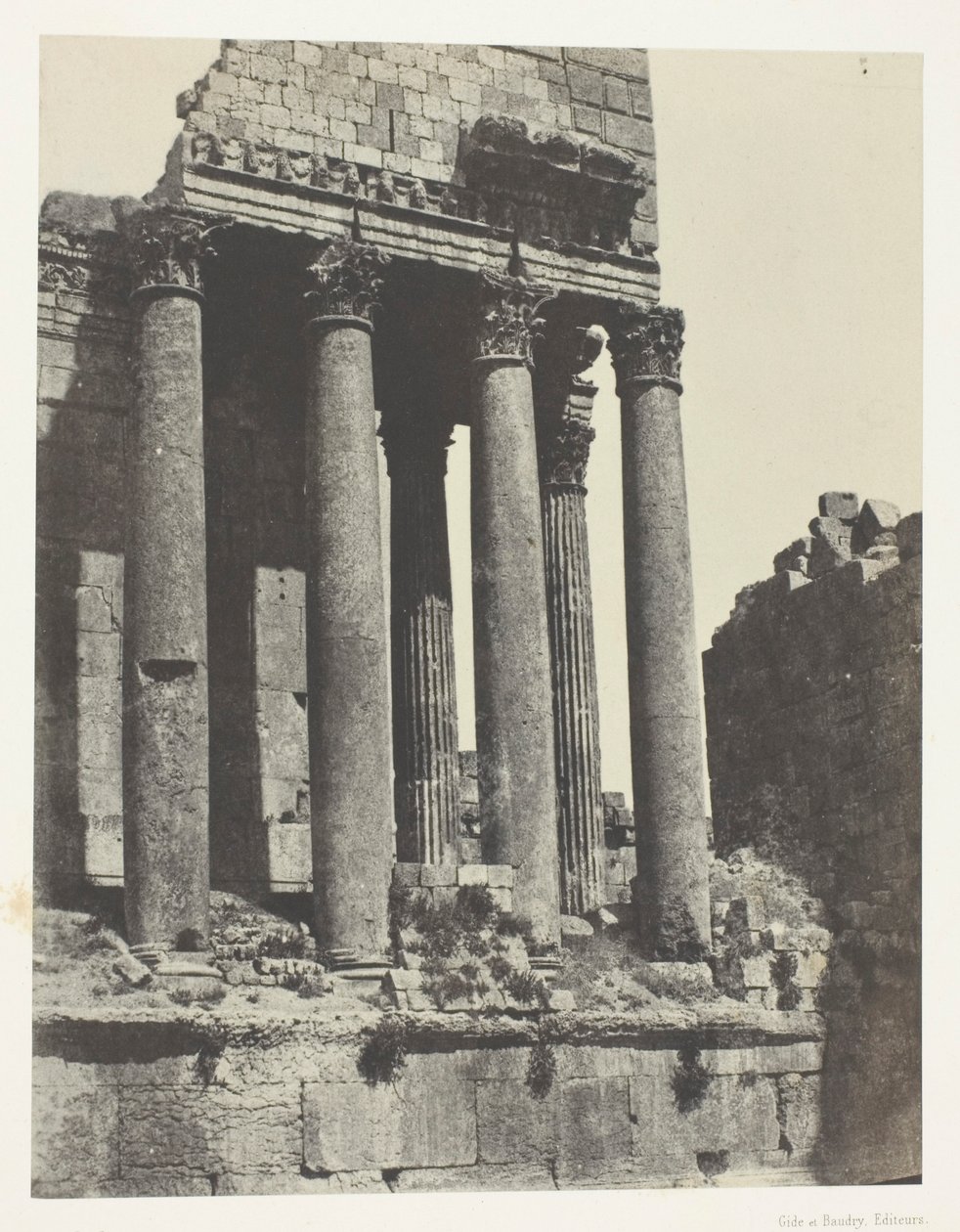 Baalbeck (Heliopolis), świątynia Jowisza, widok od strony południowo-wschodniej; Syria autorstwa Maxime Du Camp