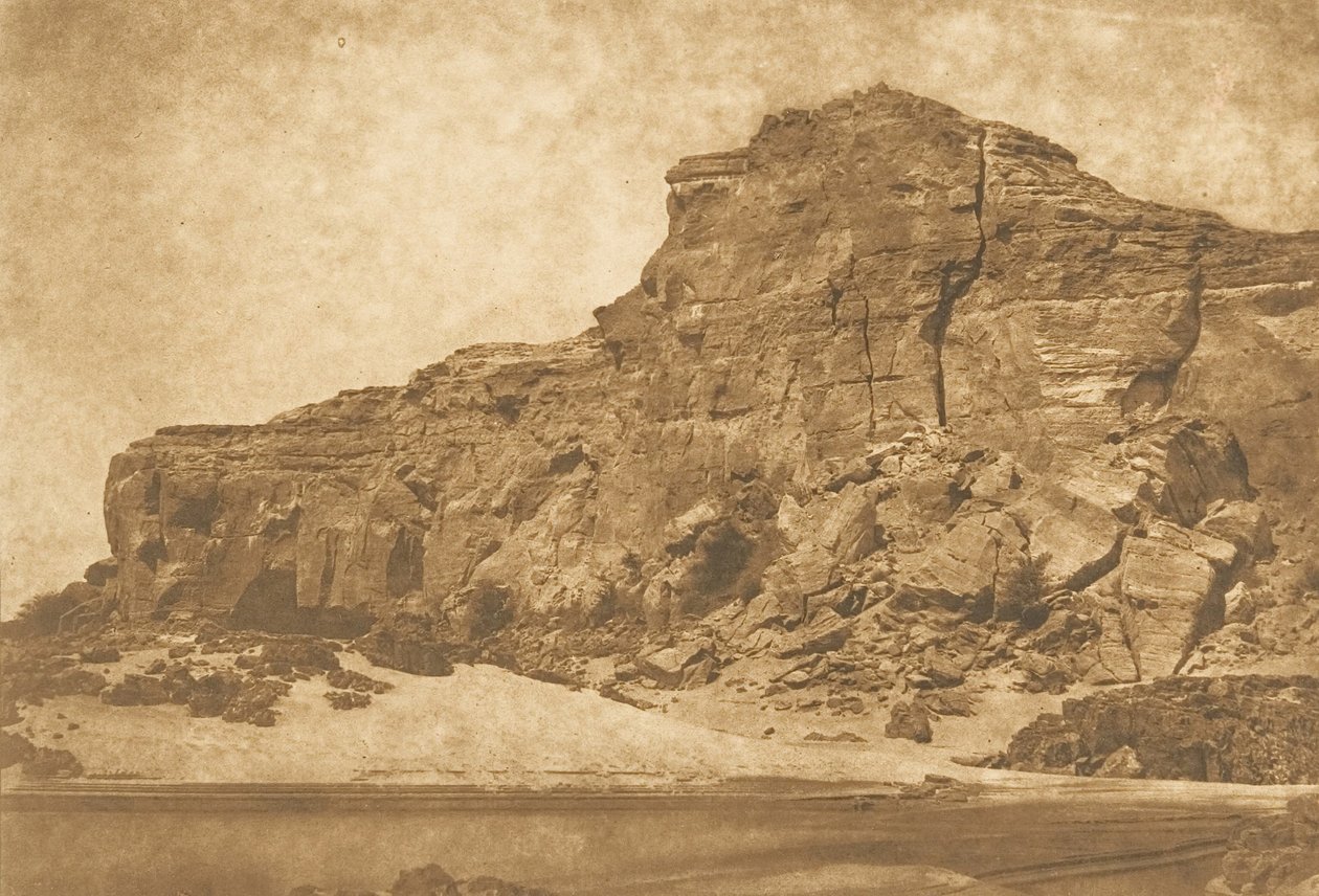 Djebel-Aboucir - lewy brzeg drugiej katarakty, 25 marca 1850 r. autorstwa Maxime Du Camp