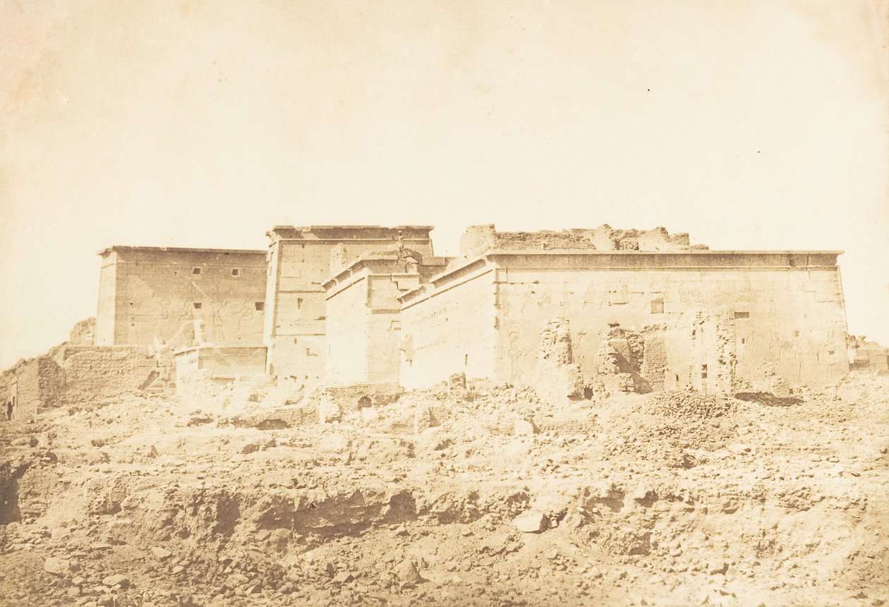 Kompleks Świątyni Izydy w Philae - Widok z północy, kwiecień 1850. autorstwa Maxime Du Camp