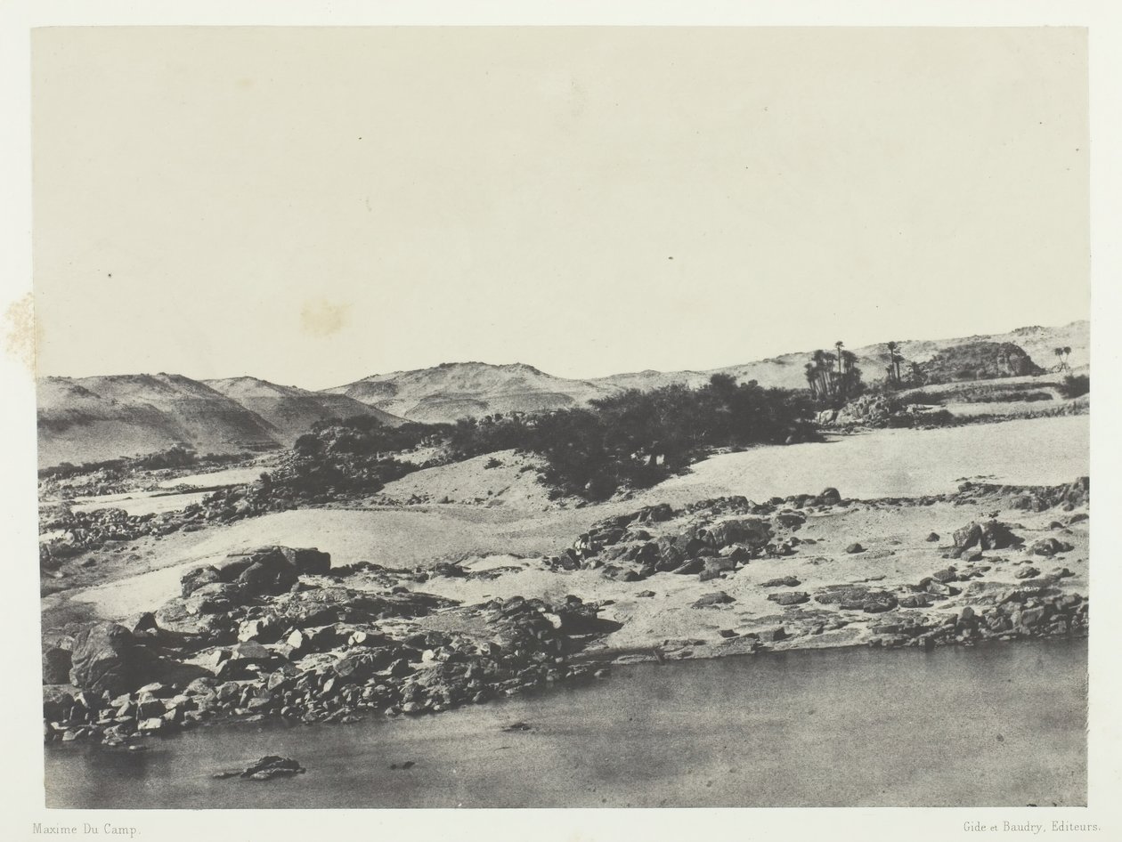 Wejście do pierwszej katarakty, Górny Egipt, 184951, wydrukowany 1852. autorstwa Maxime Du Camp