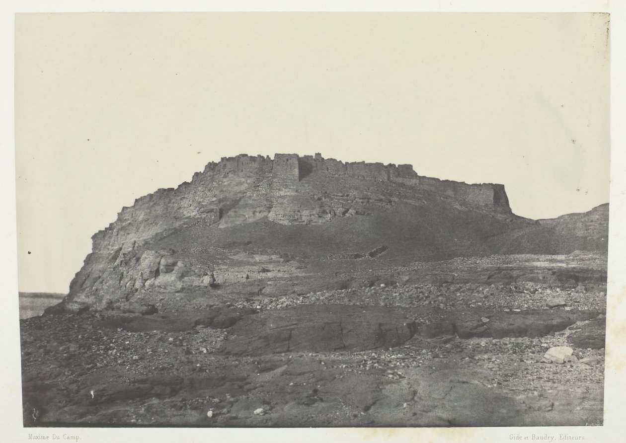Twierdza Ibrahima Ancient Premis, Widok z południa, Nubia, 184951, wydrukowana w 1852 roku. autorstwa Maxime Du Camp