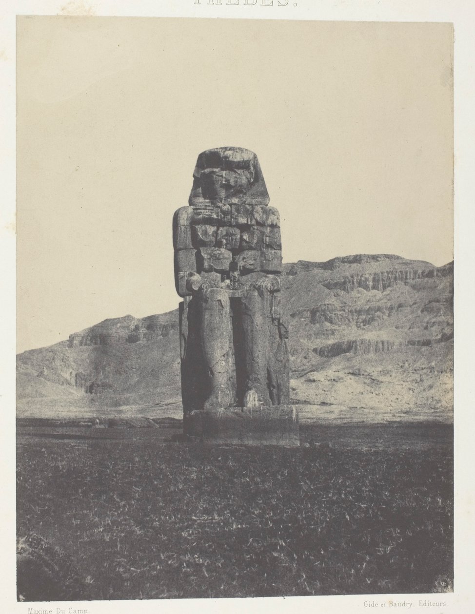Qurnah, Statua Memnona; Teby autorstwa Maxime Du Camp