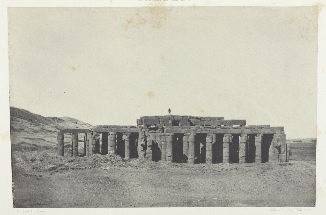 Gournah, Grobowiec Osymandiasza; Teby, płyta 58 z albumu "Egypte, Nubie, Palestine et Syrie" (1852) autorstwa Maxime Du Camp