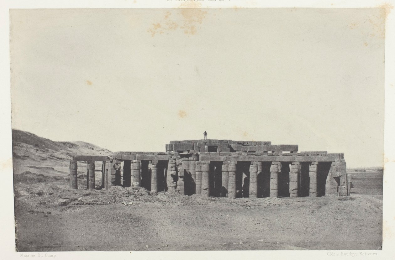 Gournah, Grobowiec Osymandiasza; Teby, płyta 58 z albumu "Egypte, Nubie, Palestine et Syrie" (1852) autorstwa Maxime Du Camp