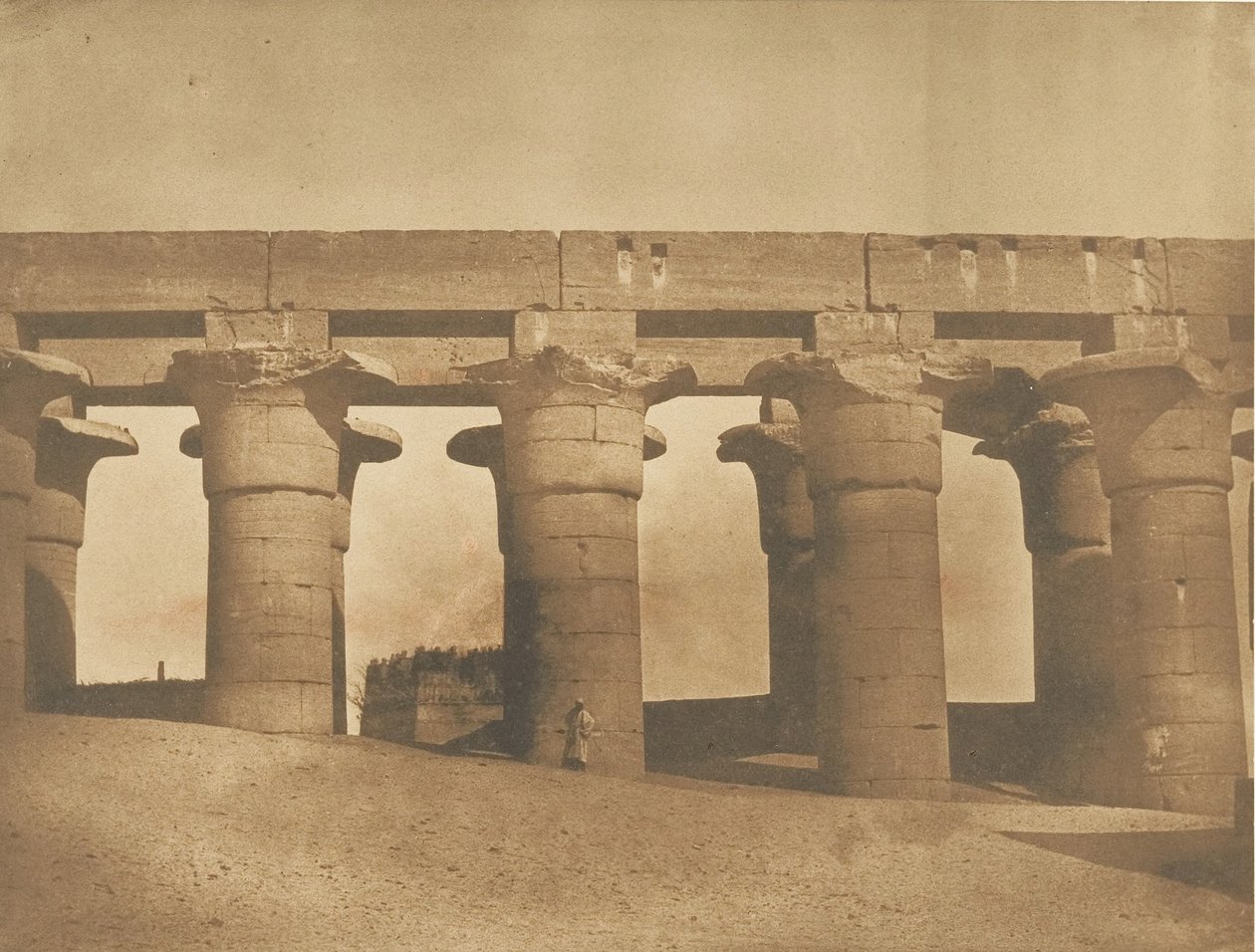 Wielka Kolumnada Pałacu Amenhotepa III w Luksorze, Teby, 1849-50. autorstwa Maxime Du Camp