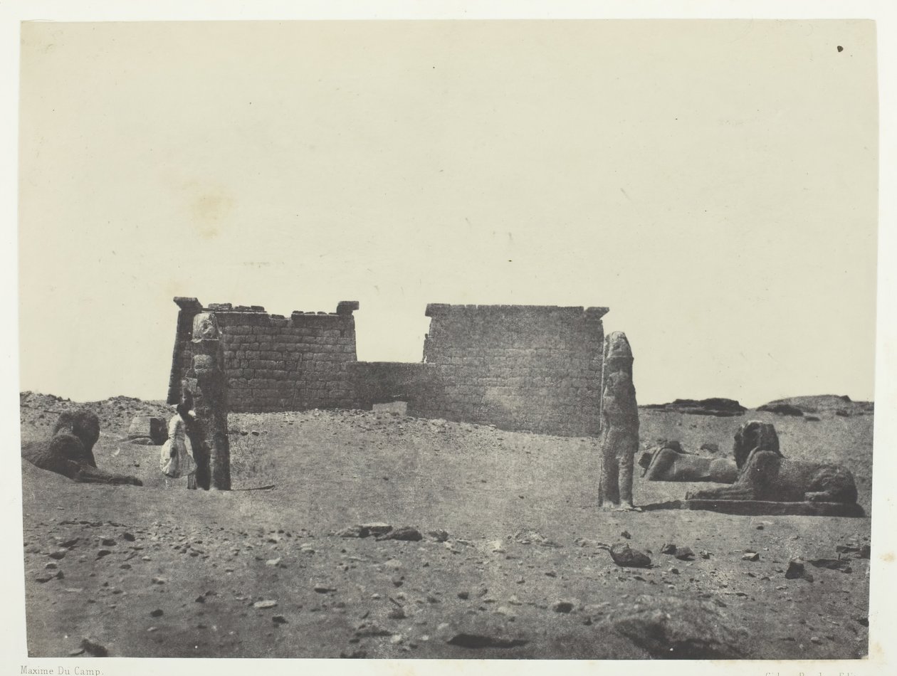 Hémi-Spéos De Séboua, Drômos, Nubia, 184951, druk 1852. autorstwa Maxime Du Camp