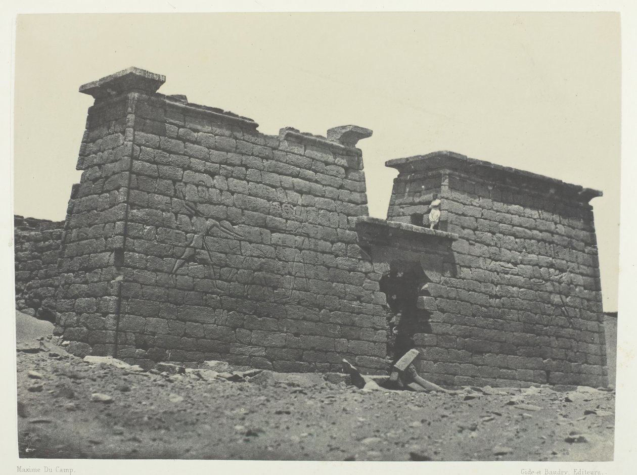 Hémi-Spéos De Séboua, Pylons, Nubia, 184951, wydrukowany 1852. autorstwa Maxime Du Camp