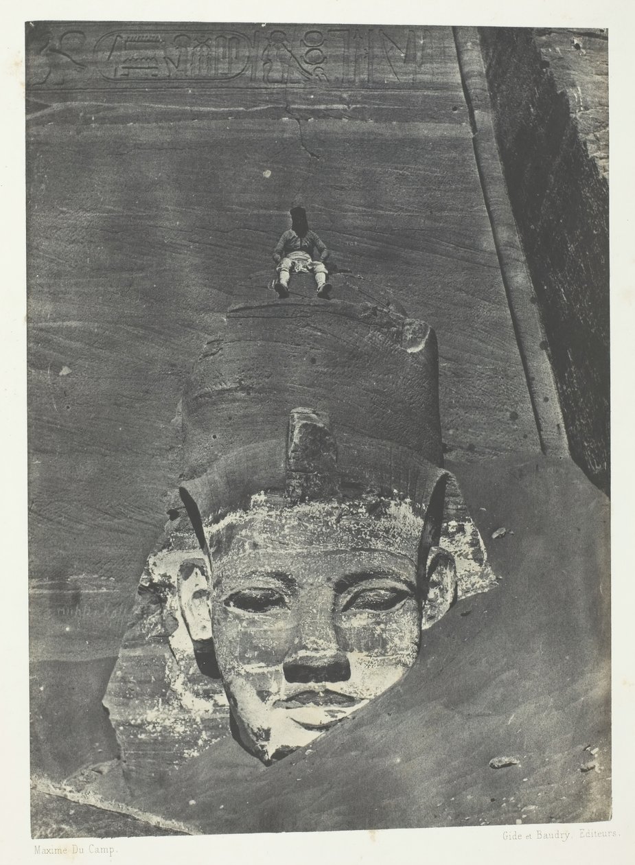 Ibsamboul, Western Colossus Spéos De Phrè, Nubia, 184951, wydrukowany 1852. autorstwa Maxime Du Camp