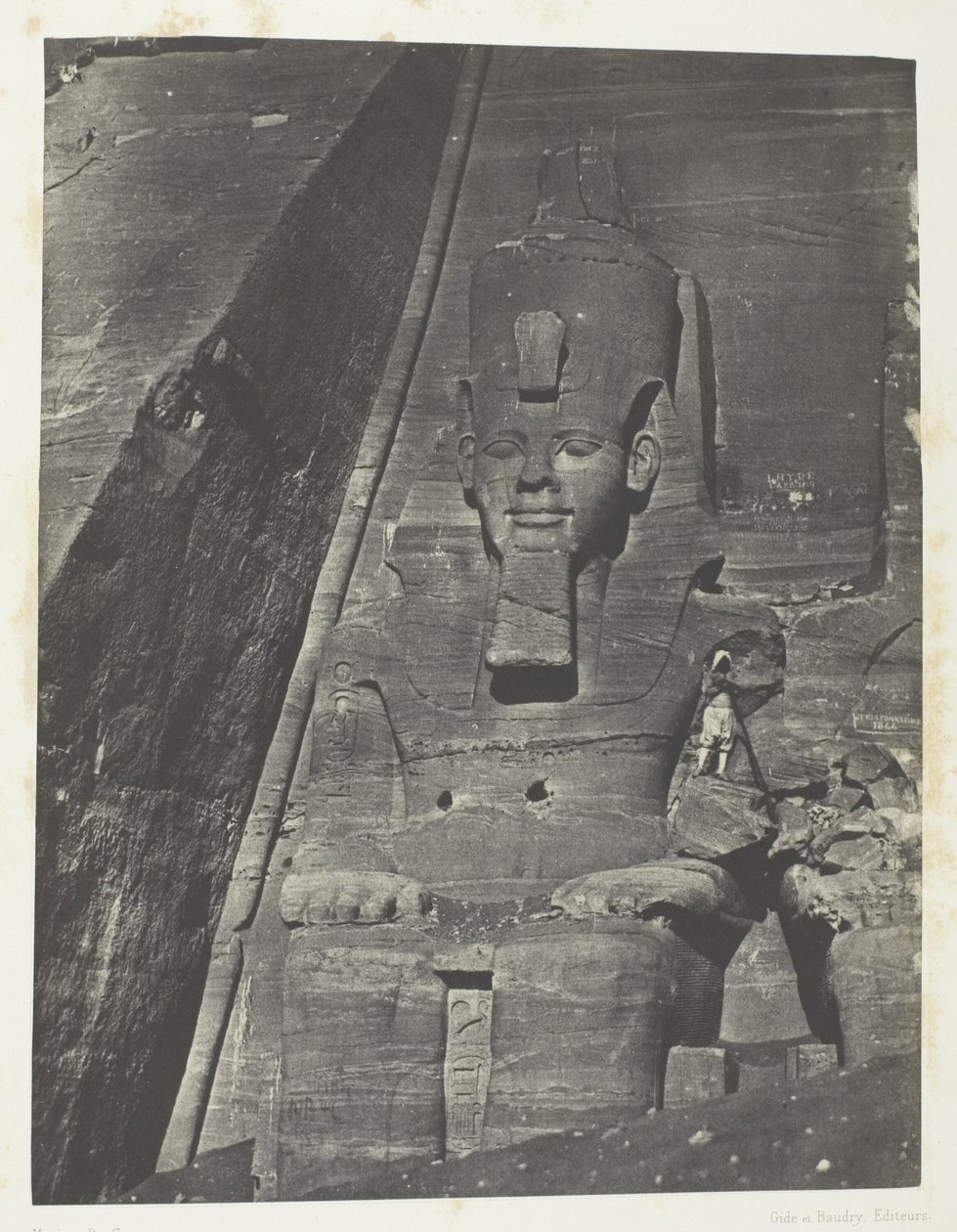 Ibsamboul, Colosse Oriental Du Grand Spéos De Phrè; Nubie, płyta 103 z albumu "Egypte, Nubie, Palestine et Syrie" (1852) autorstwa Maxime Du Camp