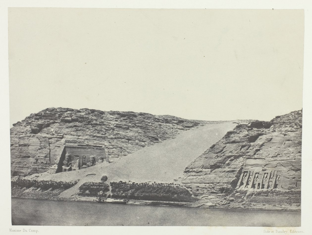 Ibsamboul, Les Deux Spéos; Nubie, płyta 101 z albumu "Egypte, Nubie, Palestine et Syrie" (1852) autorstwa Maxime Du Camp