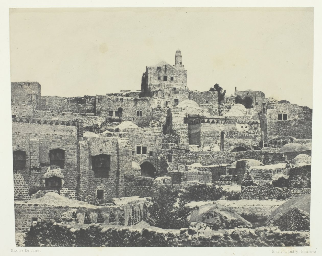 Jerozolima, Dzielnica Zachodnia, Palestyna, 184951, druk 1852. autorstwa Maxime Du Camp