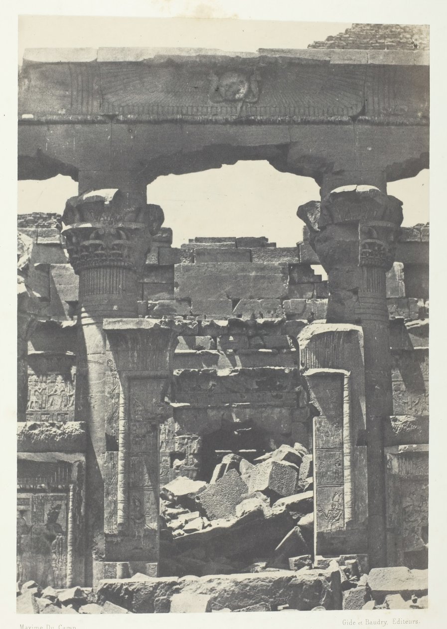 Kalabscheh, Porte du Pronaos, Nubie, 184951, druk 1852. autorstwa Maxime Du Camp
