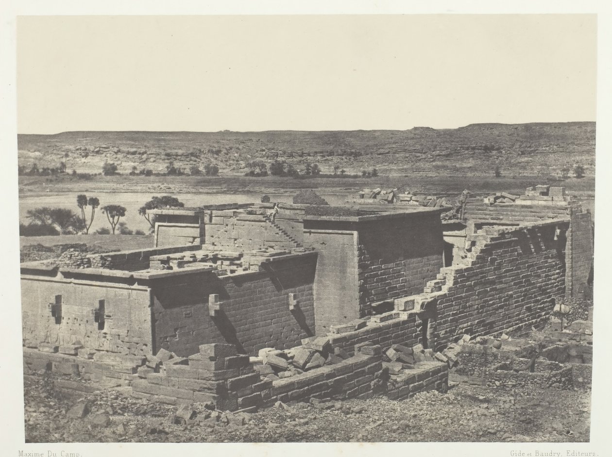 Kalabscheh, Widok ogólny świątyni Kalabscheh Talmis, Nubia, 184951, wydrukowany 1852. autorstwa Maxime Du Camp