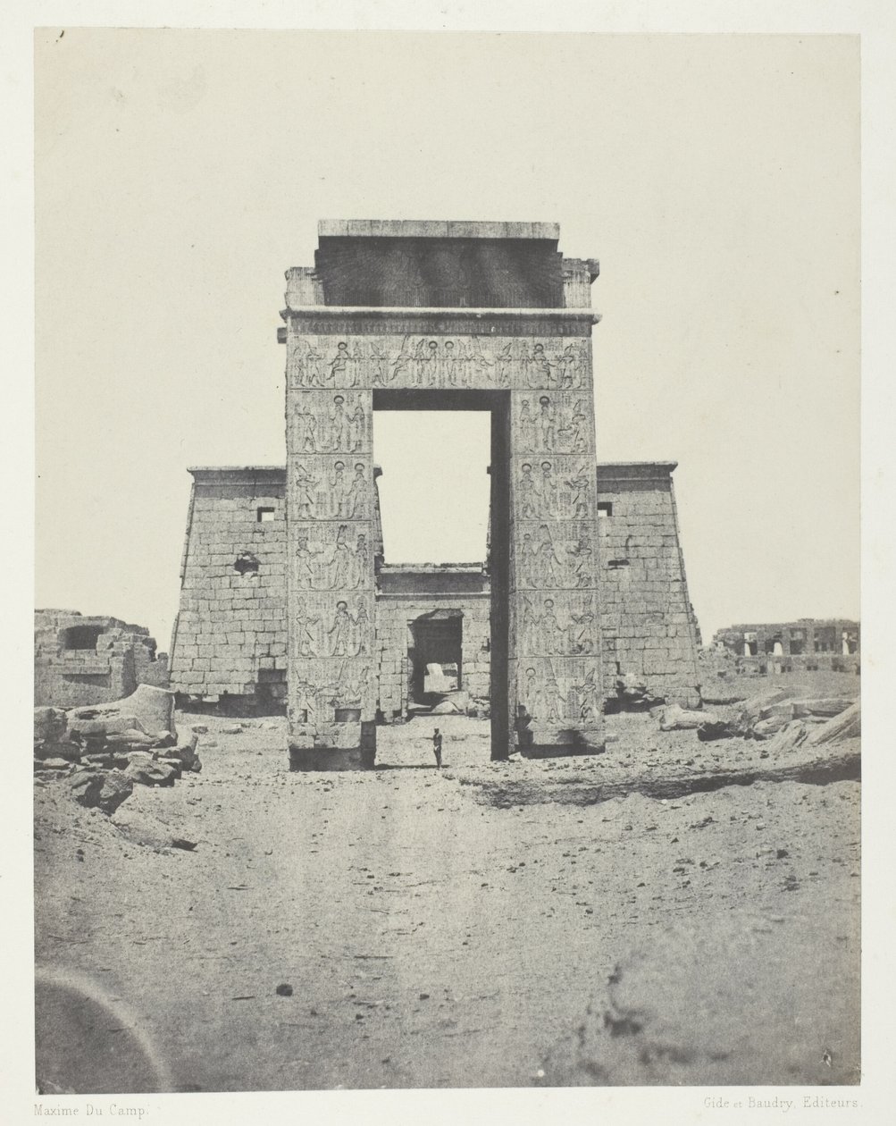 Karnak, Propylon Świątyni Khons; Teby autorstwa Maxime Du Camp