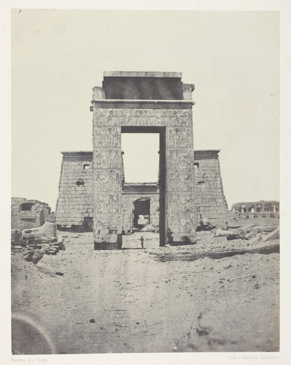 Karnak, Propylon Świątyni Khons; Teby autorstwa Maxime Du Camp