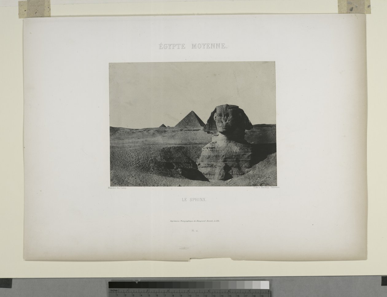 Le Sphinx, Egipt (zdjęcie czarno-białe) autorstwa Maxime Du Camp
