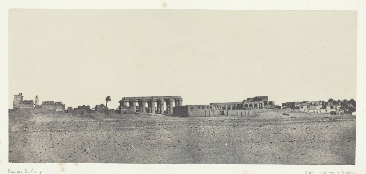 Luksor, Widok ogólny ruin, Teby, 184951, wydrukowany 1852. autorstwa Maxime Du Camp