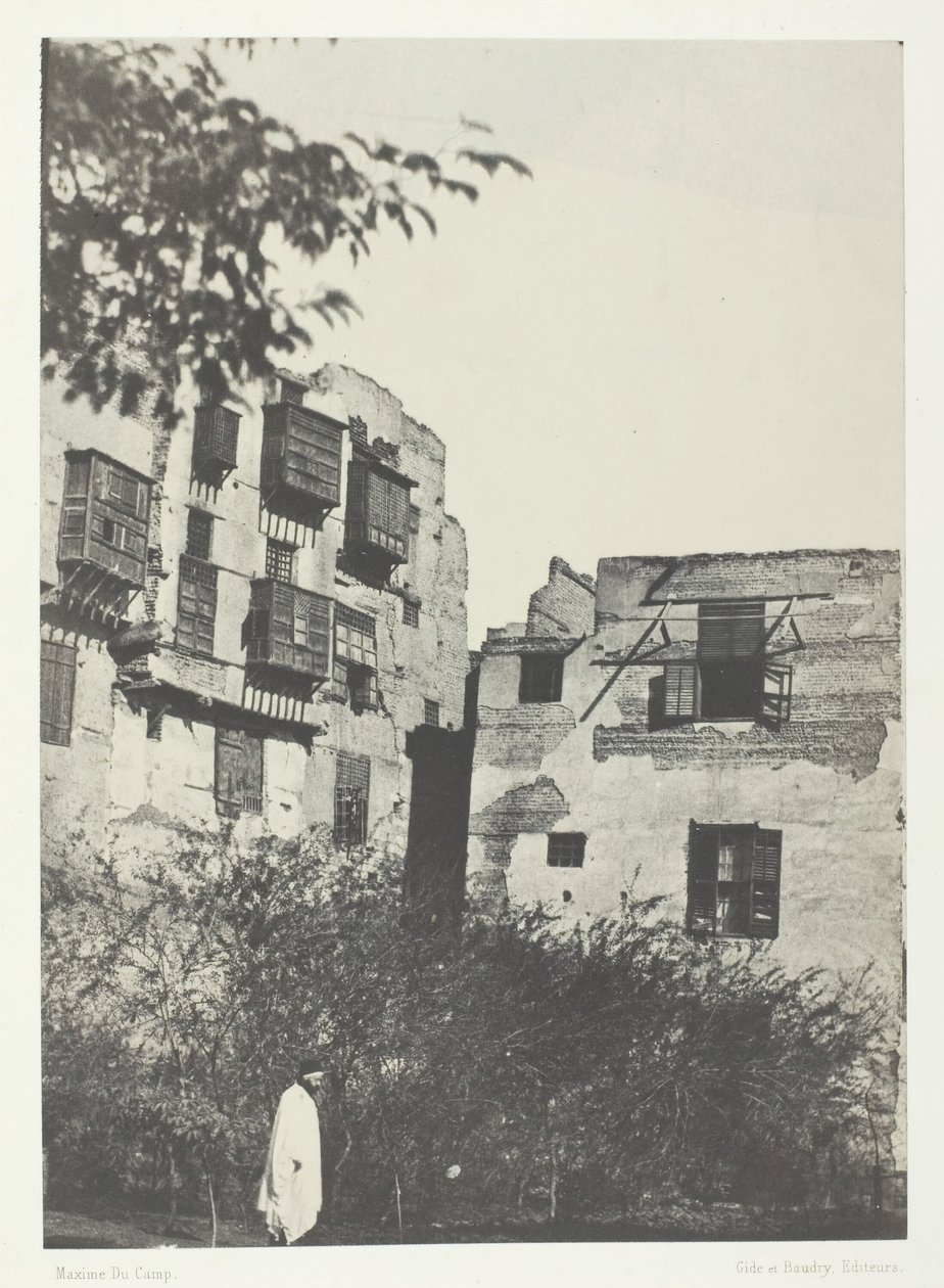 Dom i ogród w dzielnicy Frank, Le Kaire, 184951, wydrukowany 1852. autorstwa Maxime Du Camp