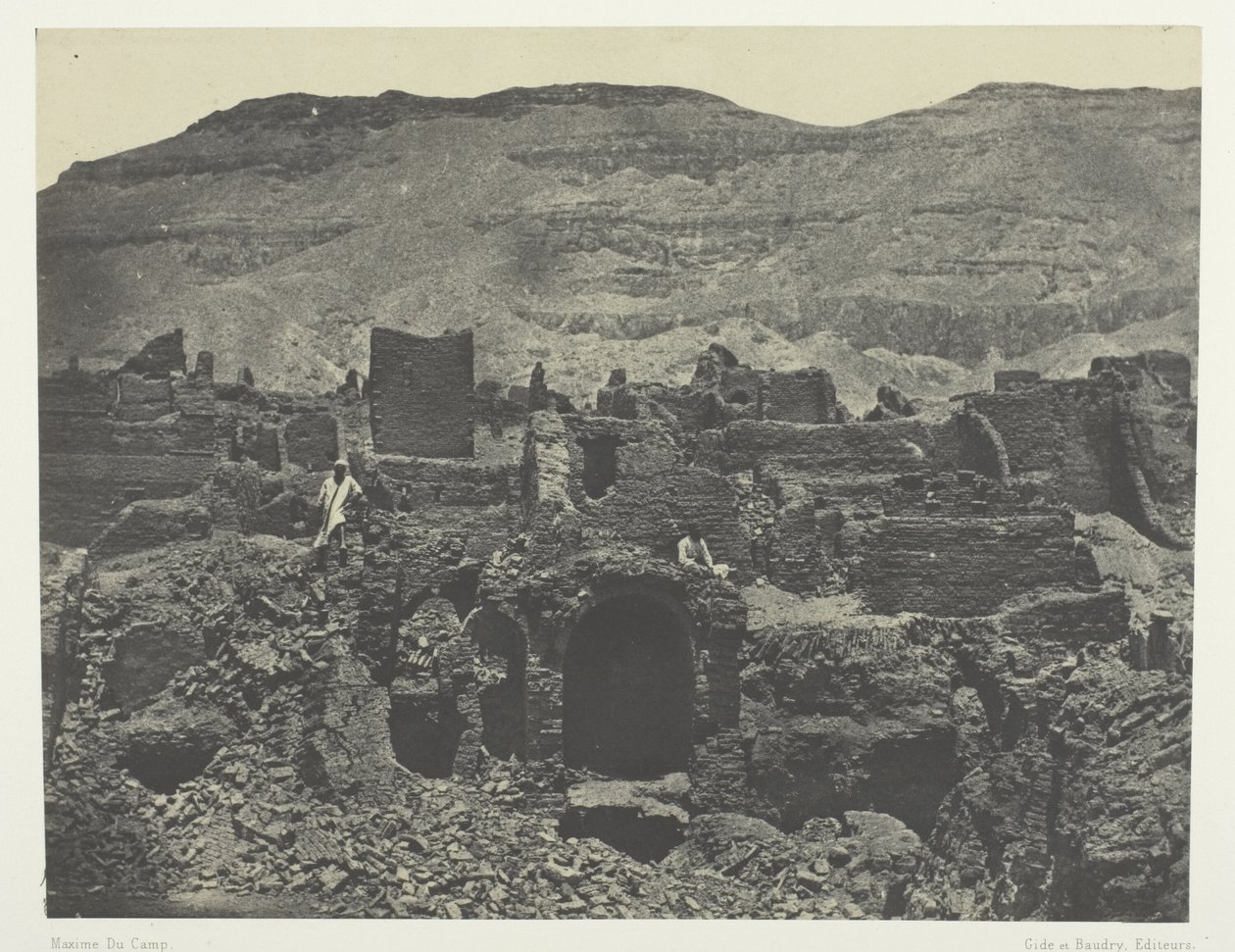 Medinet-Habou, Ruiny Miasta Papa; Teby autorstwa Maxime Du Camp