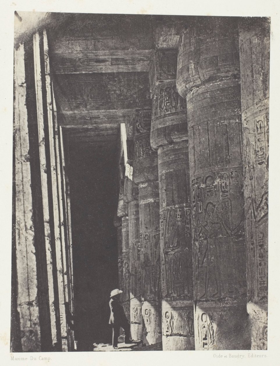 Medinet-Habou, Galeria Pałacu Ramzesa-Méiamouna; Teby autorstwa Maxime Du Camp
