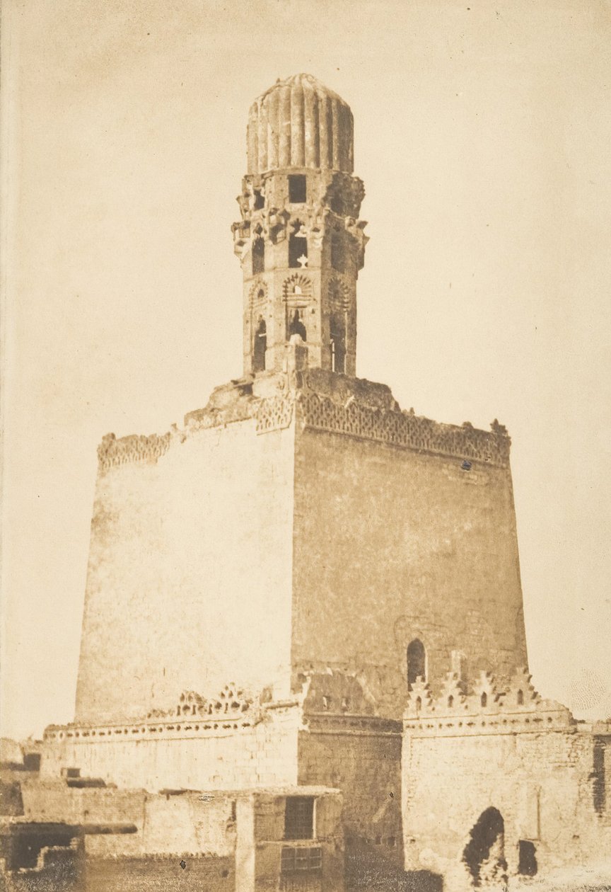 Zachodni minaret Meczetu Kalifa Hakema, Kair, 9 stycznia 1850 r. autorstwa Maxime Du Camp