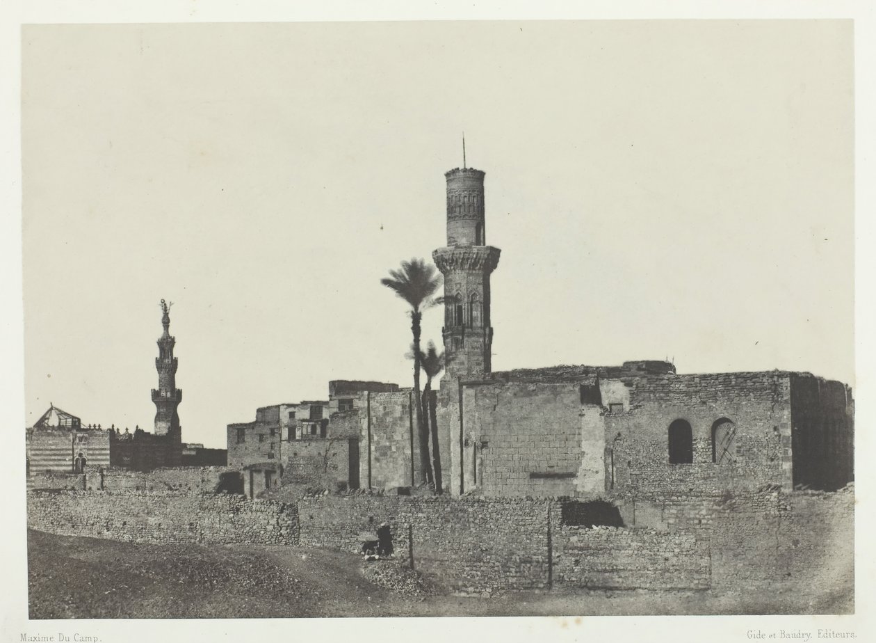 Meczet w pobliżu Bab-el-Saïda, Le Kaire, 184951, wydrukowany 1852. autorstwa Maxime Du Camp